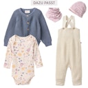 Vorschaubild Edler Rippe Langarmbody Blümchen puderrosa