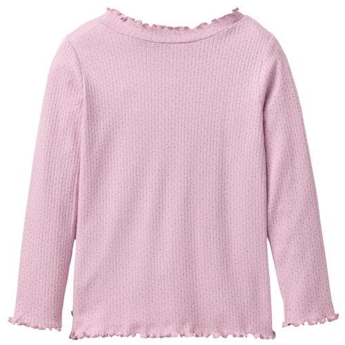 Geripptes Langarmshirt Stehkragen