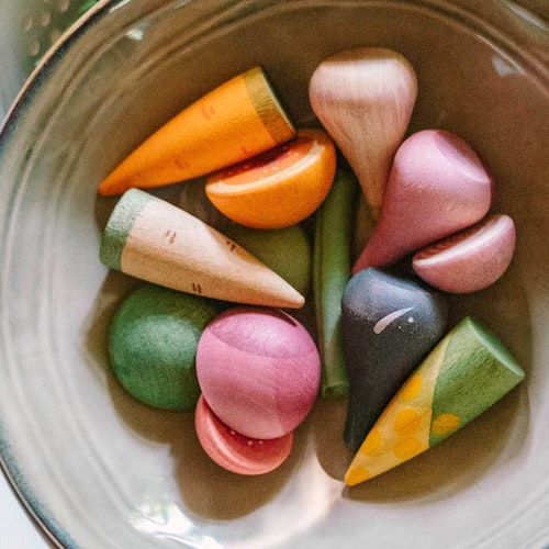 Veggies: 12 Gemüse Holzfiguren