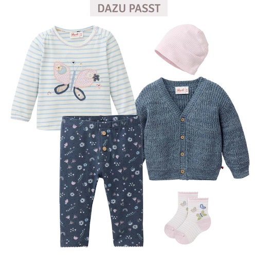 Edle Rippe Leggings Blümchen