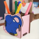 Vorschaubild Stiftehalter Die Maus – Holz Stiftebox Elefant mit Stecksystem