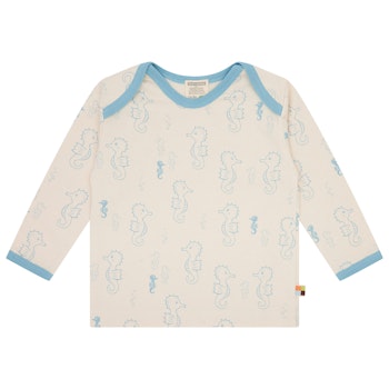 Leichtes Shirt langarm Seepferdchen altrosa