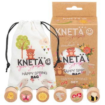 Knetstempel Holz 6er-Set Frühling