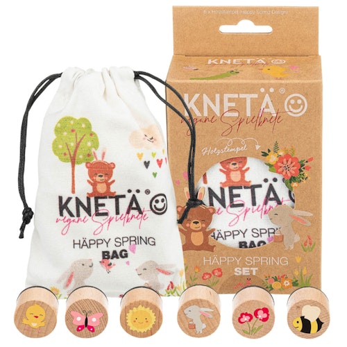 Knetstempel Holz 6er-Set Frühling