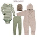 Vorschaubild Merino Kapuzenoverall mit Arm- und Beinumschlägen