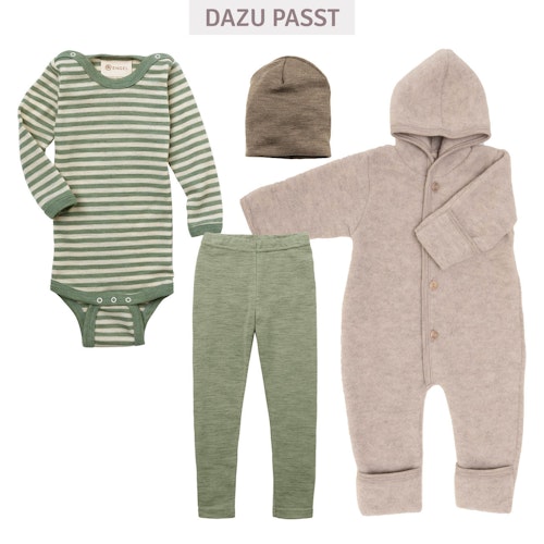 Merino Kapuzenoverall mit Arm- und Beinumschlägen