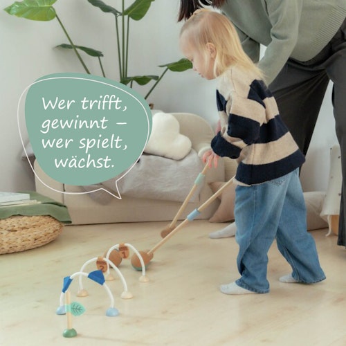 Krocket-Set aus Kork mit 2 Schlägern