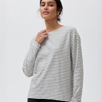 Damen Langarmshirt Ringel schwarz
