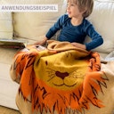 Vorschaubild Krabbeldecke Baumwollstrick mit Regenbögen 90 x 105 cm