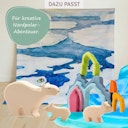 Vorschaubild Eisbär klein Hals kurz Holzfigur 5 cm