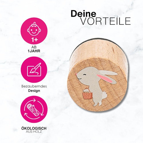 Knetstempel Holz 6er-Set Frühling