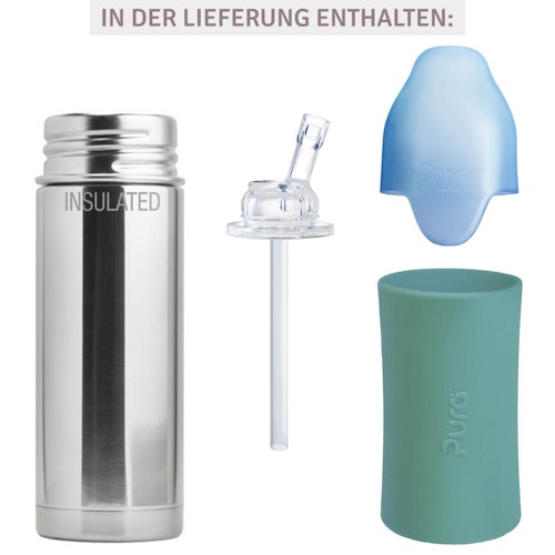Isolierte Trinkhalm Flasche ab 12 M - open end mint