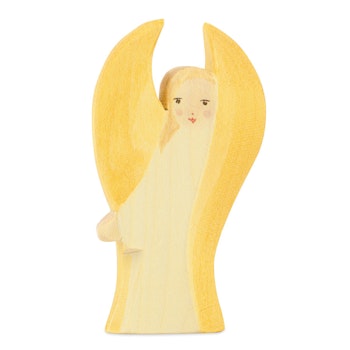 Schutzengel zur Taufe weiss Holzfigur 11 cm