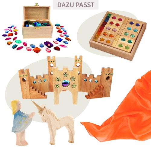 Spieltuch Seide orange klein 53 x 53 cm