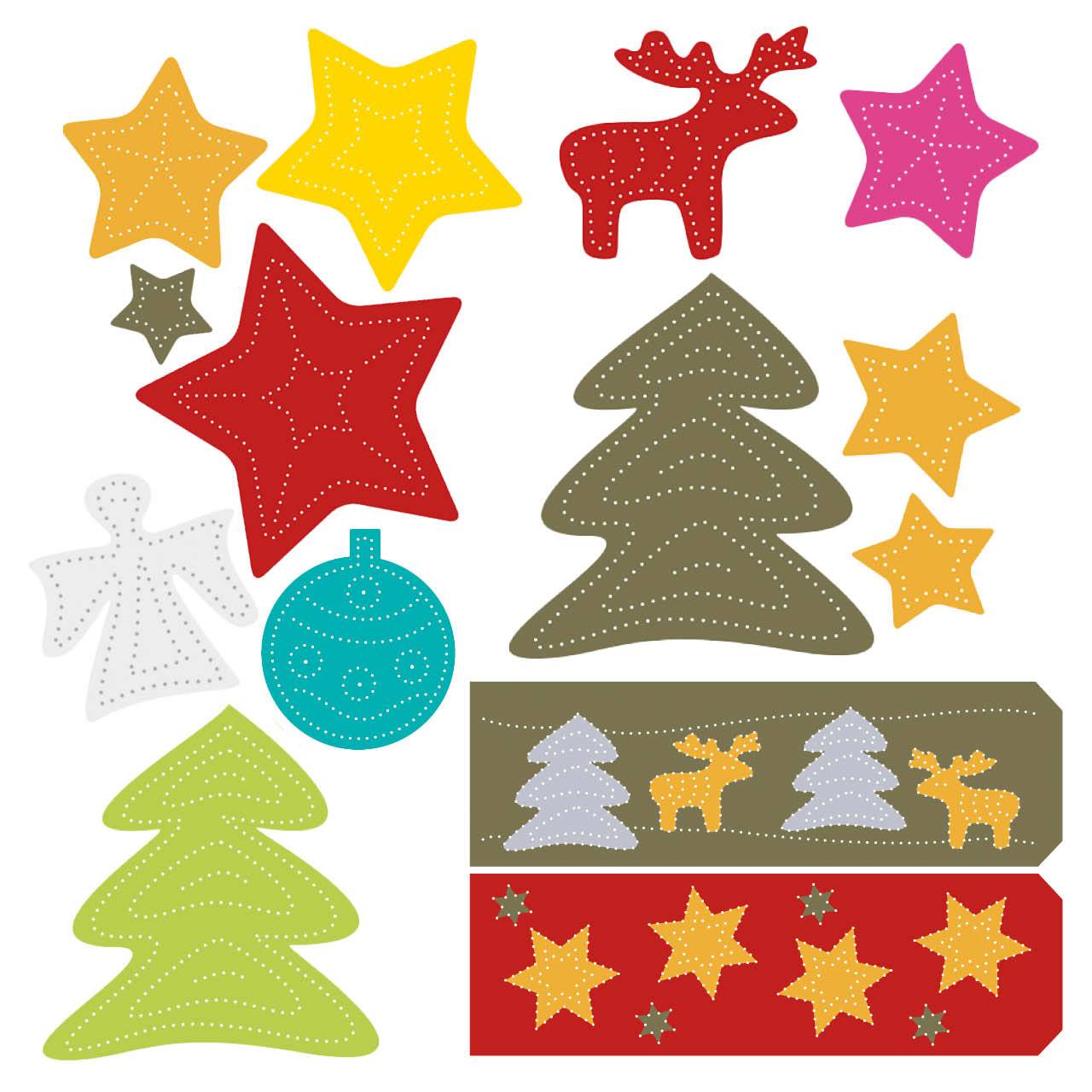 Prickelvorlagen Weihnachten – 10 Bögen aus Recyclingpapier