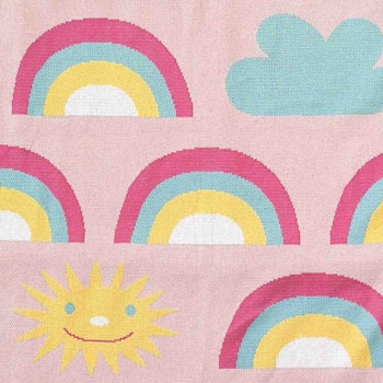 Kuscheldecke Baumwolle mit Regenbögen 80 x 100 cm
