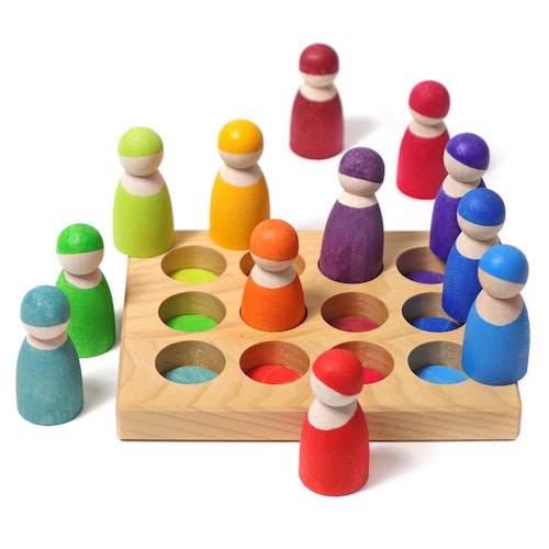 Regenbogen Sortierbrettchen Steckspiel ab 1 Jahr (18x14x2 cm)