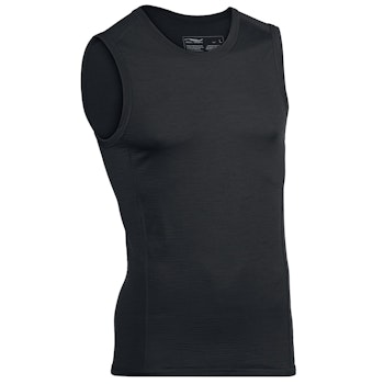 Wolle Seide Tank Top Herren schwarz Slim Fit
