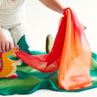 Spieltuch Seide Feuer klein 53 x 53 cm