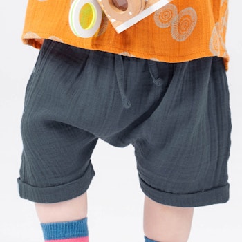 Musselin Shorts luftig blaugrau
