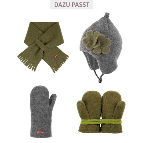 Wintermütze Blume Fleece innen Biobaumwolle