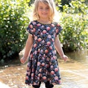 Vorschaubild Flatterkleid kurzarm Blumen
