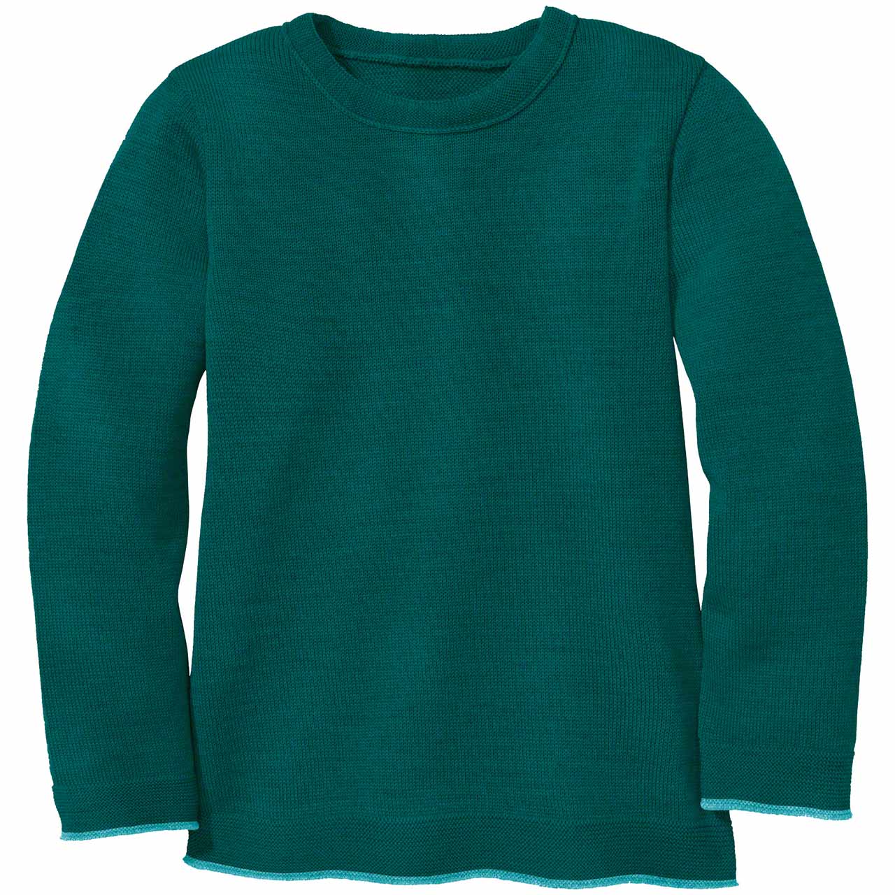 Disana Strick Pullover Schurwolle langarm karamell-braun