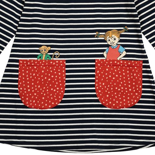 Kleid Pippi Langstrumpf langarm Motiv