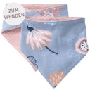 Vorschaubild Wende Dreiecktuch Blumen rauchblau
