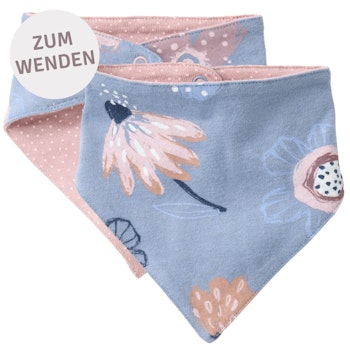 Wende Dreiecktuch Blumen rauchblau