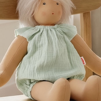 Puppen Body Rüschen 35-45cm mint, Bio-Baumwolle