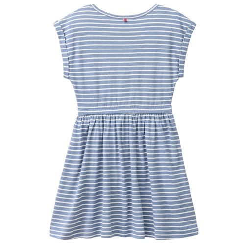 Sommerkleid kurzarm blau geringelt Regenbogen