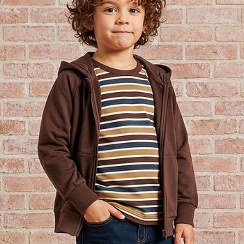 Sweatjacke Kapuze braun