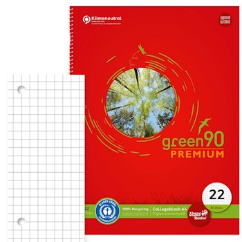 Collegeblock kariert – Lineatur 22, DIN A4