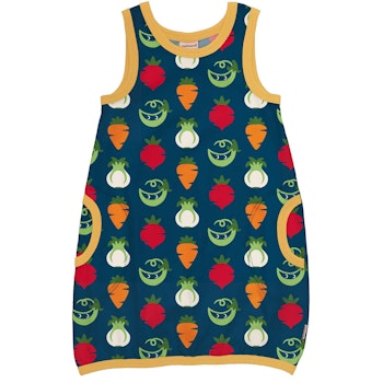 Ärmelloses Ballonkleid Gemüse navy