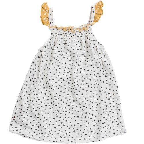 Slub Kleid Rüschen