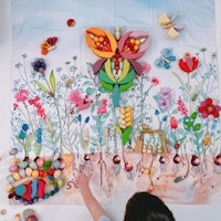 Spieltuch Bio-Baumwolle Blumen 100 x 100 cm