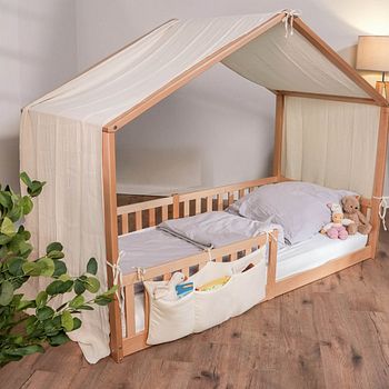 Musselin Baldachin für Hausbett, 470x100, creme