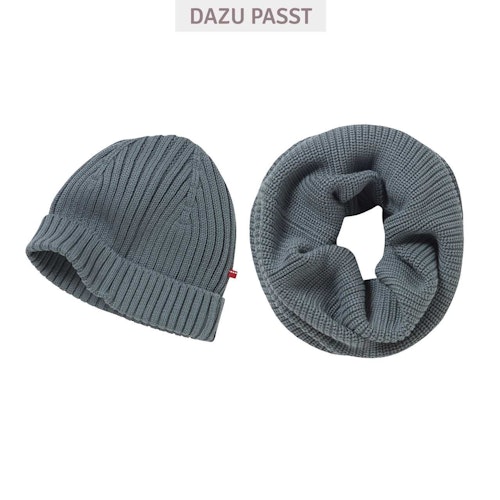 Warmer Damen Schlauchschal Strick rauchblau