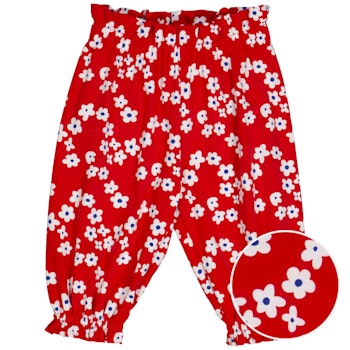 Lockere Blümchen Hose rot