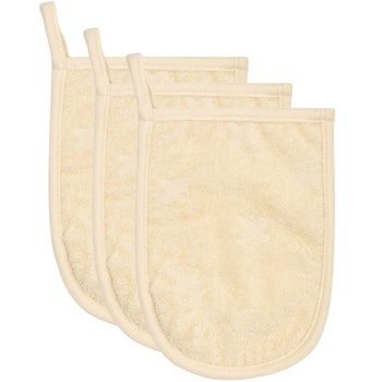 Frottee Waschhandschuh 3er-Pack cremeweiß