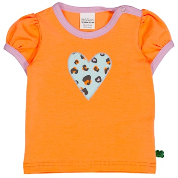 T-Shirt Puffärmel Herz orange