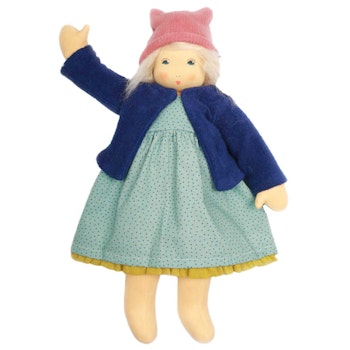 Bio Stoffpuppe Mädchen "Alma" zum An- & Ausziehen 38 cm