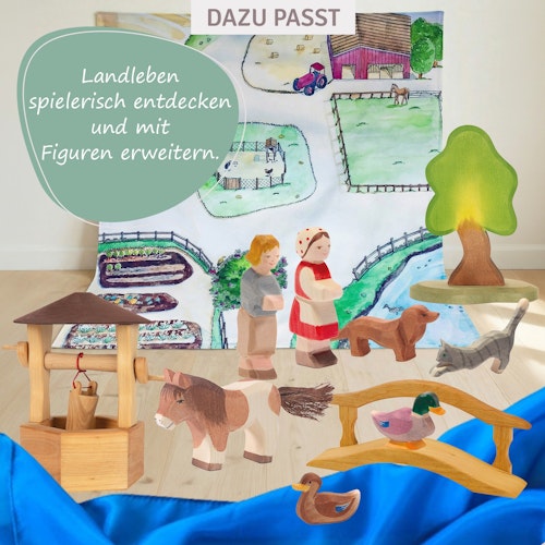 Shetland Pony stehend Holzfigur 8 cm