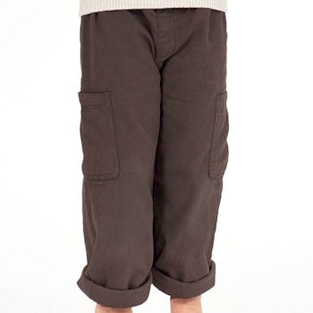 Gefütterte Cargo Twillhose braun