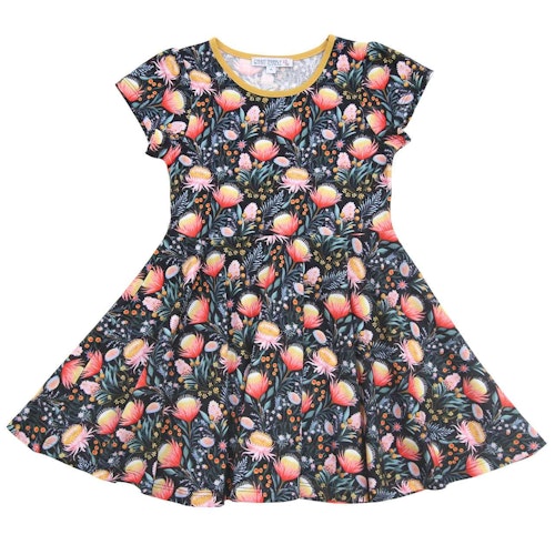 Flatterkleid kurzarm Blumen