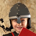 Vorschaubild Ritterhelm Alamann schwarz mit Nieten