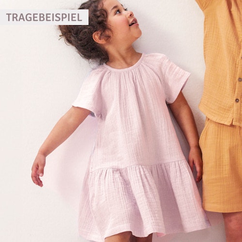 Leichtes Musselin Kleid kurzarm