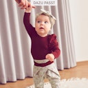 Vorschaubild Langarmbody Puffärmel Blumenprint