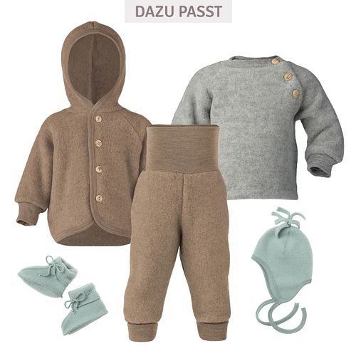 Babyschuhe Wollfleece bergblau 50/56